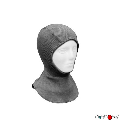 Cagoule mérinos gris ManyMonths