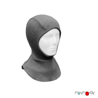 Cagoule mérinos gris ManyMonths