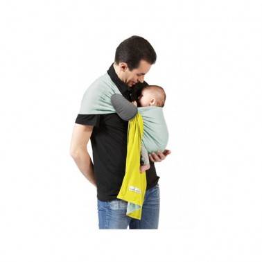 Sling PESN (small knotless scarf) bright yellow - mineral green