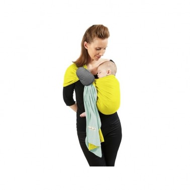 Sling PESN (small knotless scarf) bright yellow - mineral green