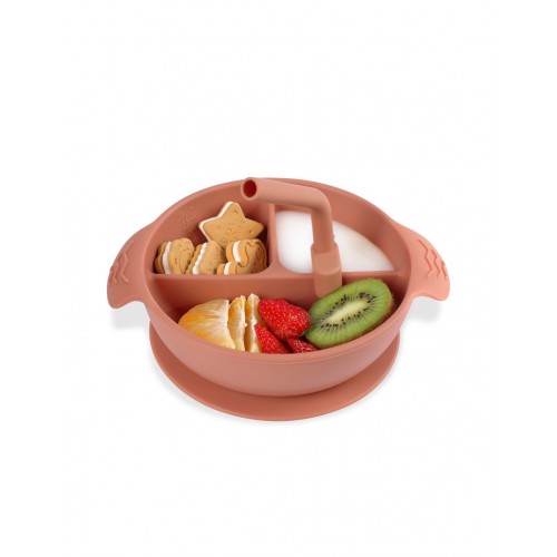 Plate with suction cup compartments