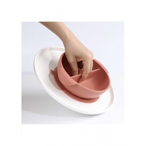 Plate with suction cup compartments