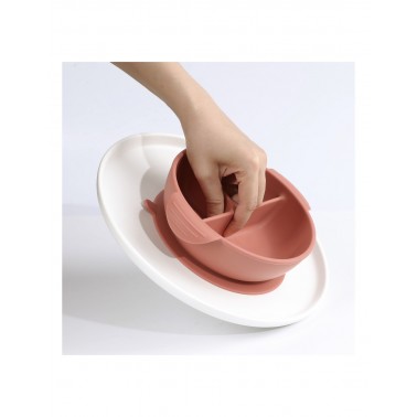 Plate with suction cup compartments