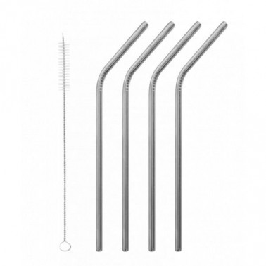 Set mit 4 Trinkhalmen aus Edelstahl Nr. 1 LONGUES 24 x 6