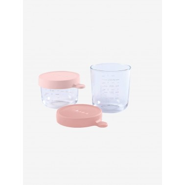 Pink glass jar (2pcs)
