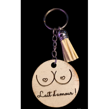 Schlüsselanhänger aus Holz Lait d'Amour