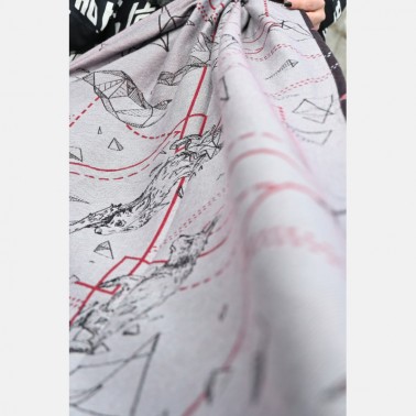 Scarf "Yaro Geofox Duo Black Red Silver