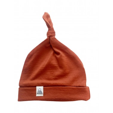Mützen mit Schleife 0-6Monate ziegelrot
