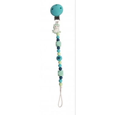 Attache lolette licorne vert d'eau