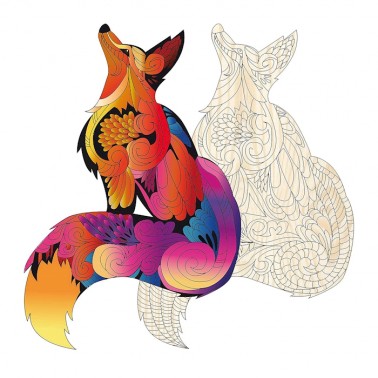 Wooden fox puzzle