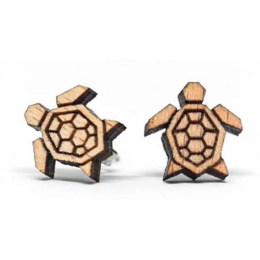 Ohrringe aus Holz Schildkröte