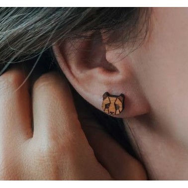 Ohrringe aus Holz Panda