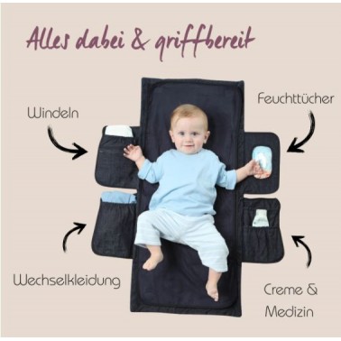 Tapis à langer de voyage gris