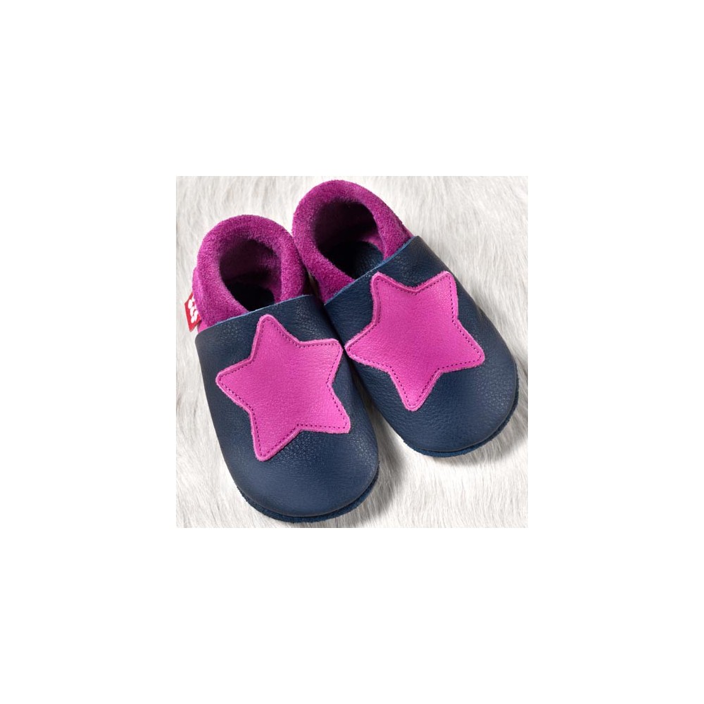 Leather slippers "Pololo" Kleiner stern tobago/purpur