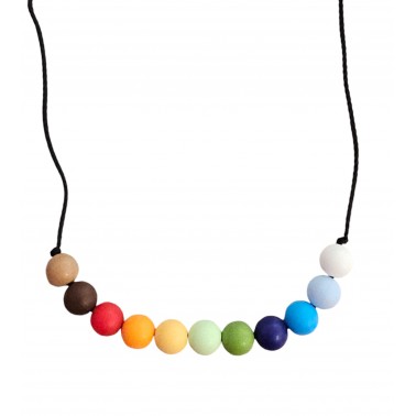 Multicoloured breastfeeding/carrying necklace