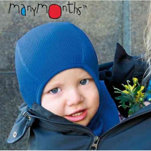 Cagoule mérinos bleu classic