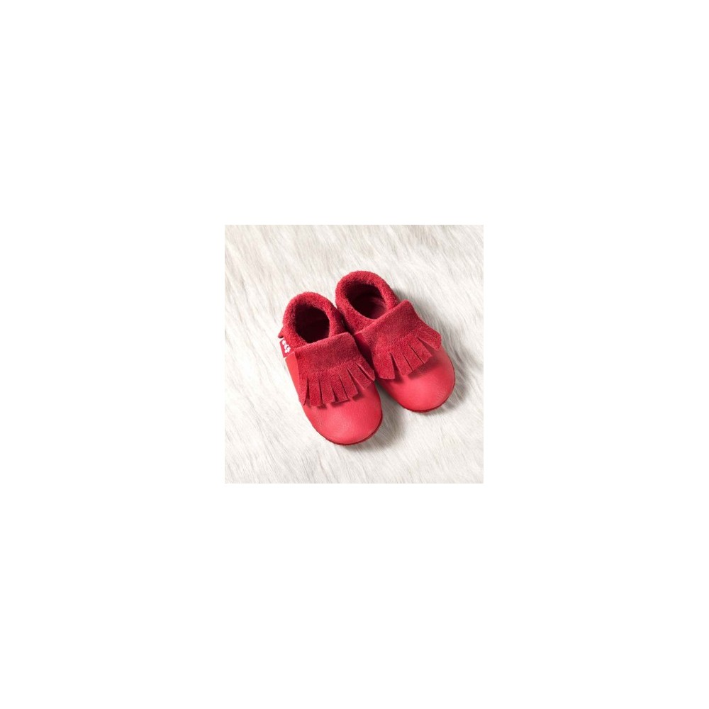 Leather slippers "Pololo" Mokassin berry