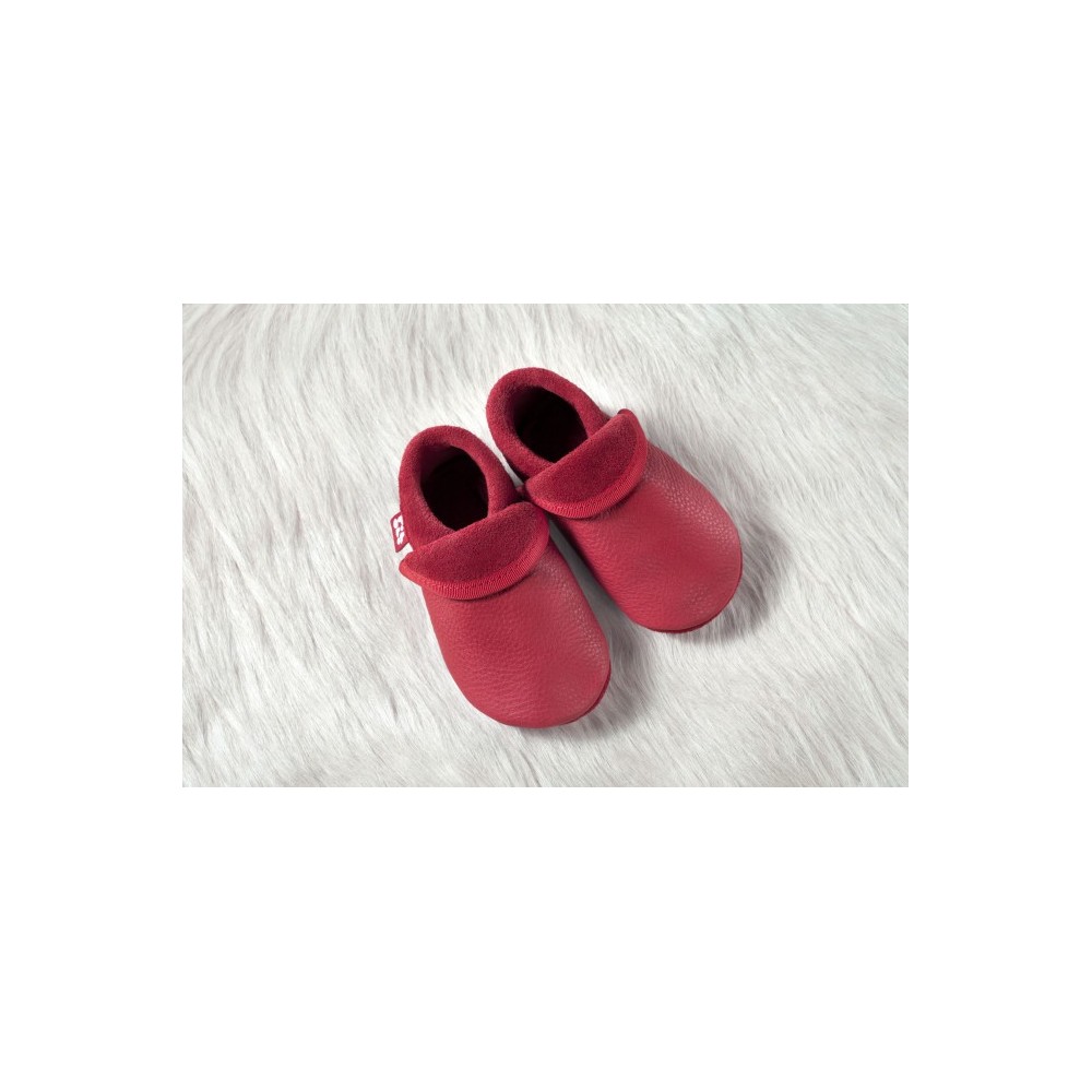 Leather slippers "Pololo" Klassick berry