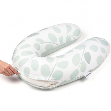 Coussin d'allaitement  "Leaves menthe" 140cm Doomoo