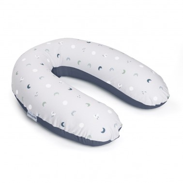 Coussin d'allaitement Moon bleu-gris DOOMOO