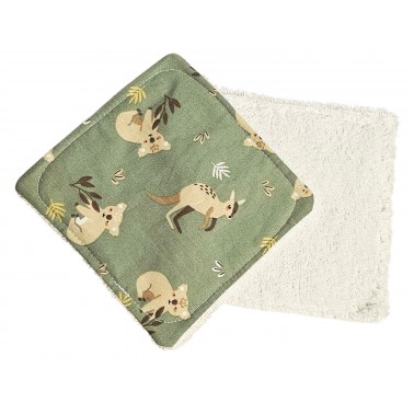 Lingettes lavables éponge blanc koalas